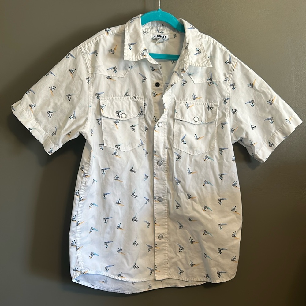 Surfer dudes short sleeve button down L